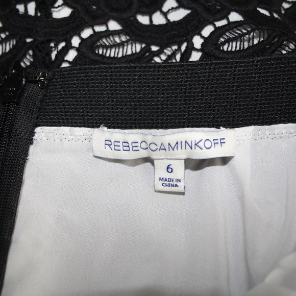 Rebecca Minkoff Angelica Black Floral Lace Overlay White Pencil Skirt 6 - Picture 4 of 4